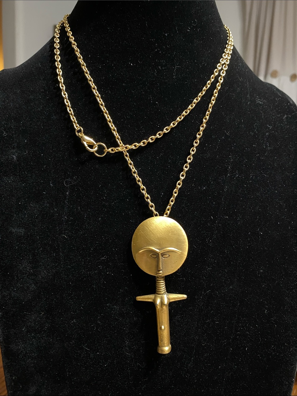 Akua Ba African Fertility Doll Pendant Necklace